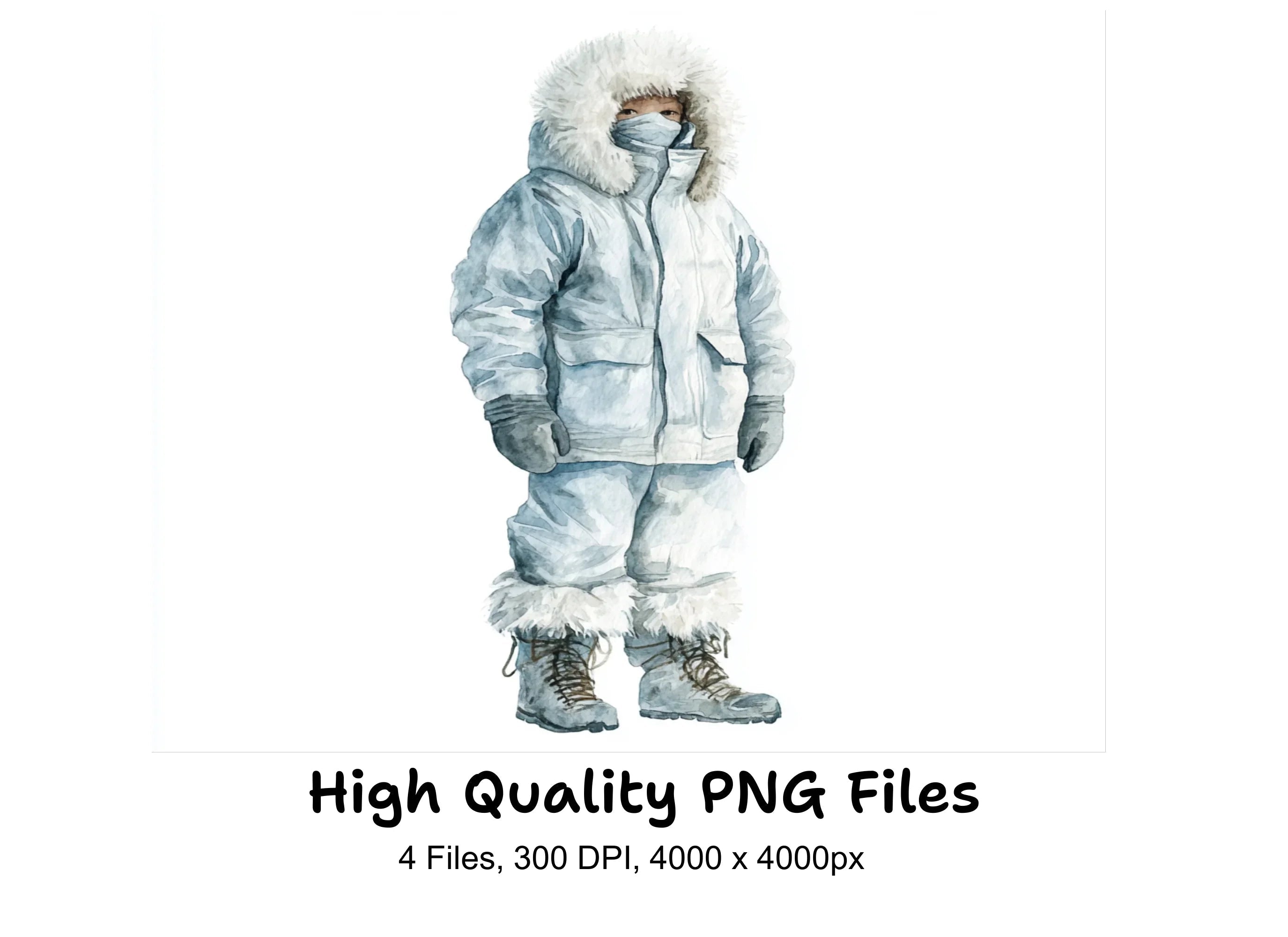 Arctic Expedition Winter Gear Clipart Bundle