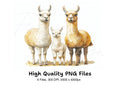 Cute Llama Family Clipart Bundle