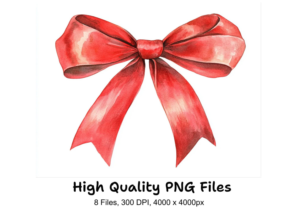 Red Bows Clipart Bundle