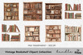 Vintage Bookshelf Clipart Bundle