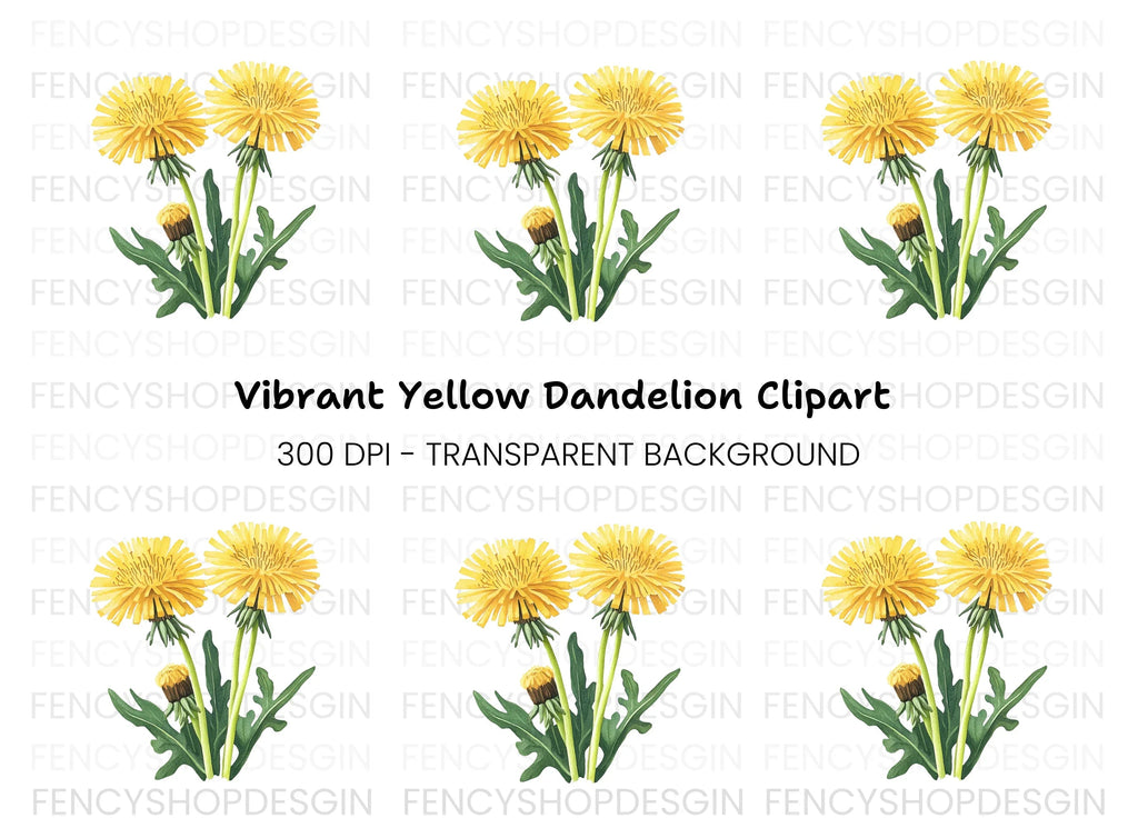 Vibrant Dandelion Blossom Clipart Bundle