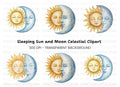 Pastel Sun and Moon Clipart Bundle