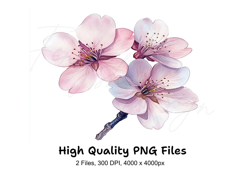 Delicate Cherry Blossom Clipart Bundle