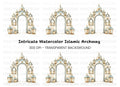 Ornate Islamic Arch with Lanterns Clipart Bundle
