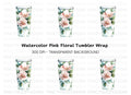 Elegant Pink Floral Tumbler Clipart Bundle