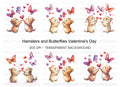 Adorable Hamsters with Butterflies Clipart Bundle