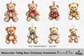 Teddy Bear Christmas Ornaments Clipart Bundle