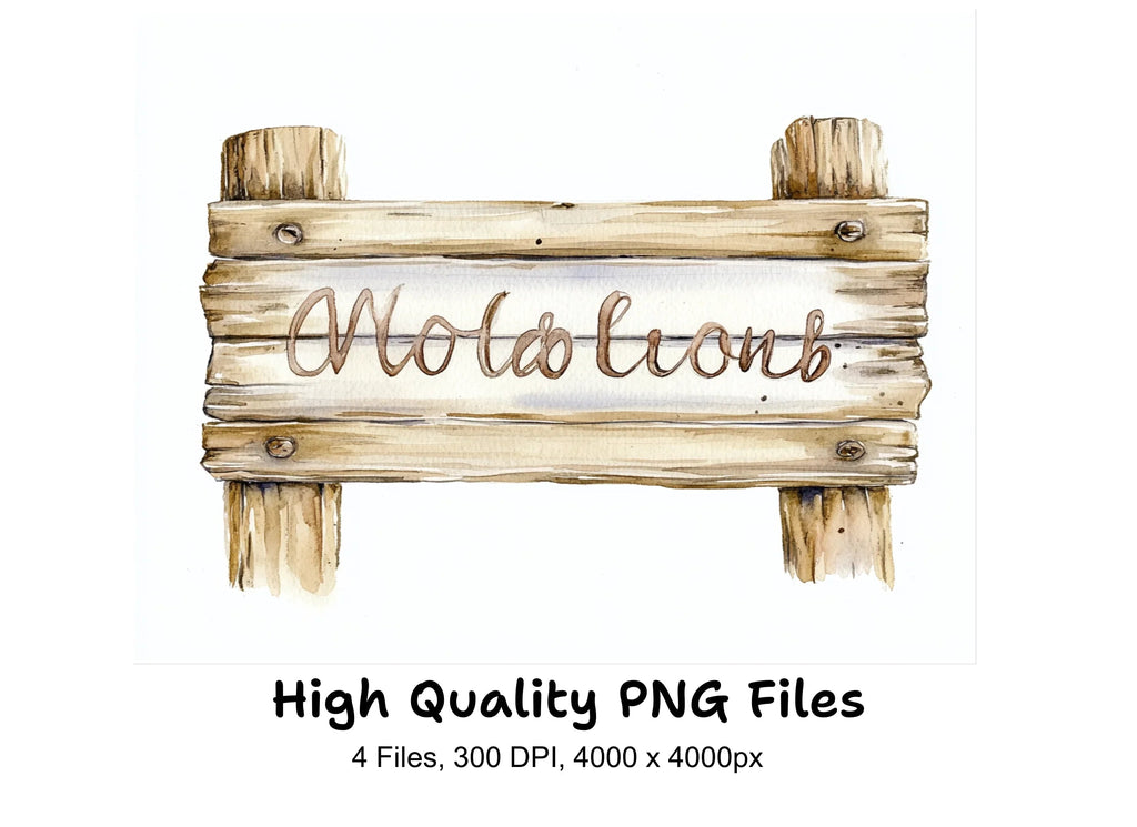 Hand Painted Wooden Boards Clipart Bundle