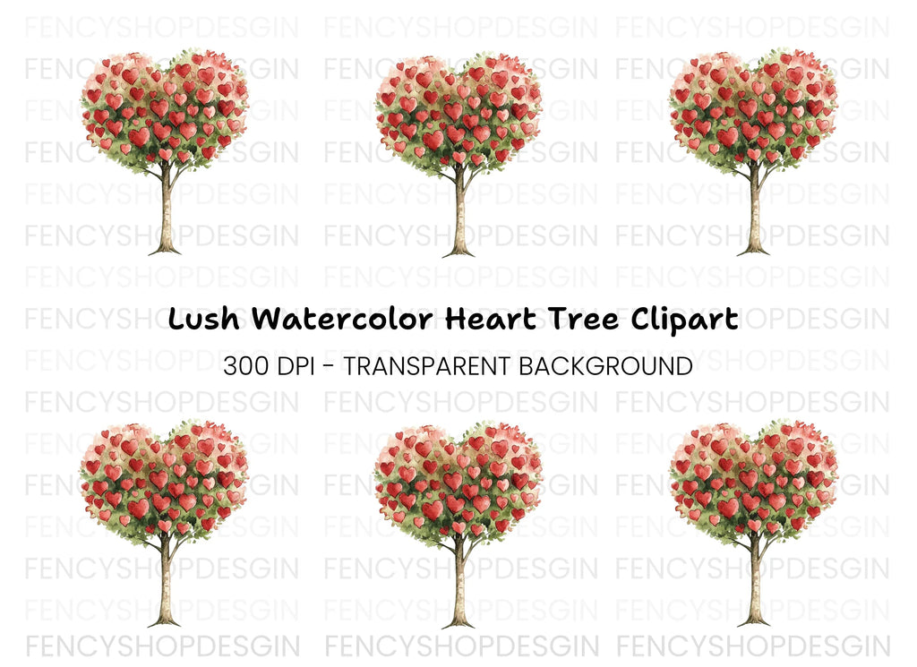 Heart Tree Clipart Bundle