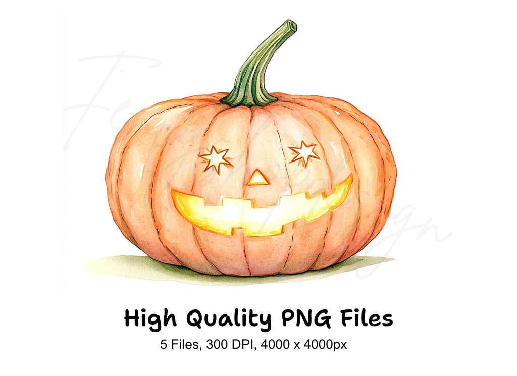 Cute Unique Halloween Pumpkins Clipart Bundle