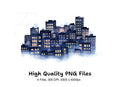 Cozy Night City Clipart Bundle