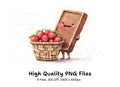 Cute Strawberry Chocolate Bar Clipart Bundle