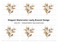 Sepia Leaf Branch Clipart Bundle