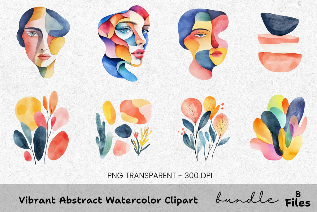 Vibrant Abstract Clipart Bundle