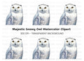 Majestic Snowy Owl Illustration Clipart Bundle