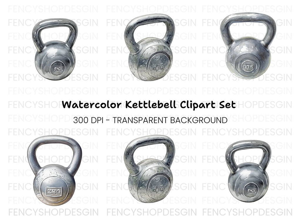 Kettlebell Workout Clipart Bundle