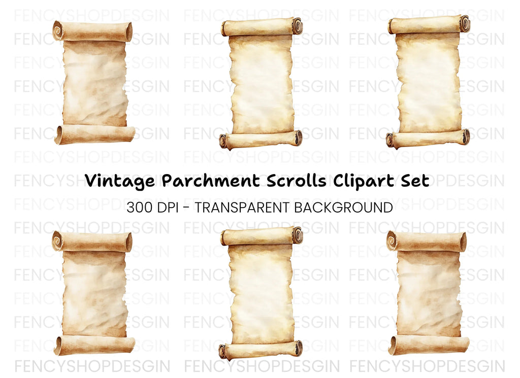 Vintage Scroll Clipart Bundle