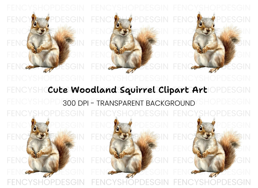 Cute Squirrel Animal Clipart Bundle