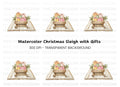 Christmas Sleigh with Gifts Clipart Bundle