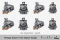 Vintage Steam Train Clipart Bundle