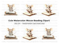 Studious Mice with Books Clipart Bundle