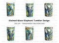 Stained Glass Elephant Tumbler Clipart Bundle