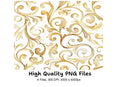 Elegant Golden Swirls Seamless Pattern Clipart Bundle