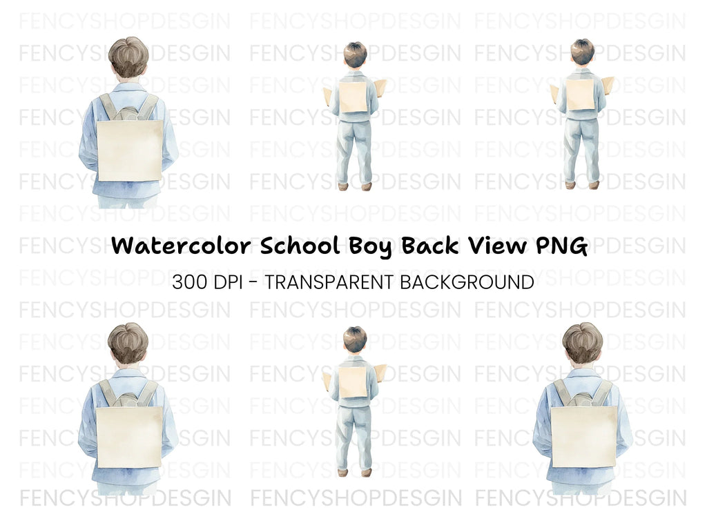 Boy With Backpack Clipart Bundle