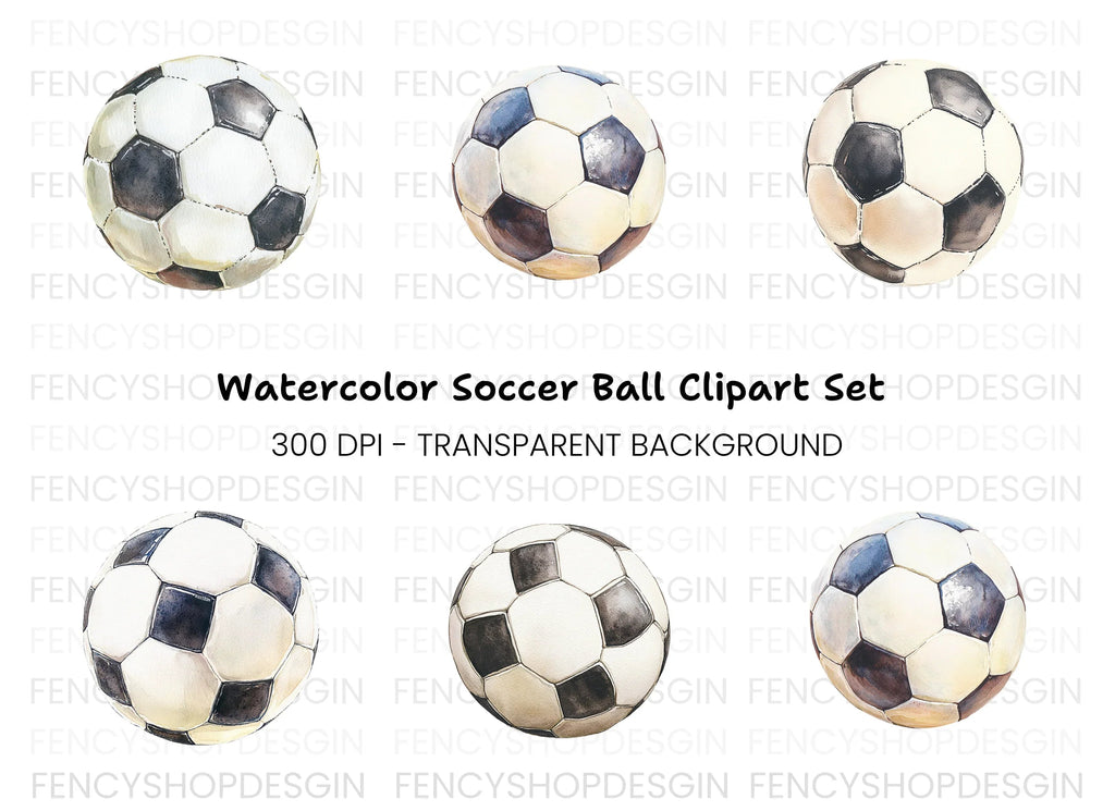 Classic Soccer Ball Clipart Bundle