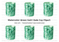 Tall Green Jade Swirl Pattern Clipart Bundle