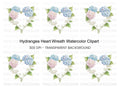 Hydrangea Heart Wreath Clipart Bundle