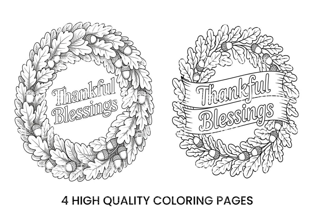 Thanksgiving Wreath Coloring Books