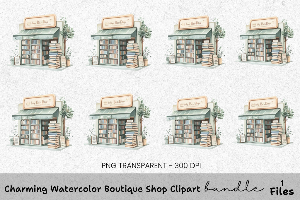 Charming Boutique Shop Clipart Bundle