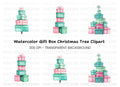 Christmas Gift Box Stacks Clipart Bundle