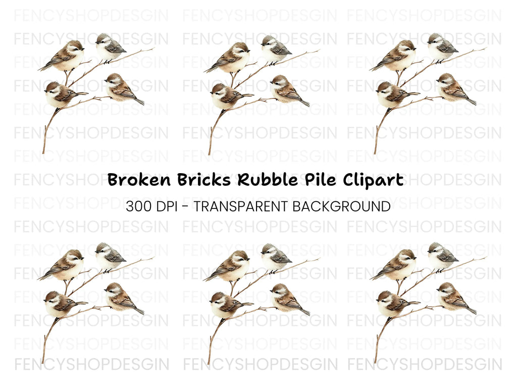 Cute Birds on Branch Clipart Bundle