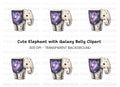Galaxy Elephant Clipart Bundle