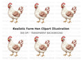 White Chicken Clipart Bundle