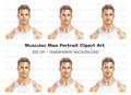 Handsome Fitness Man Portrait Clipart Bundle