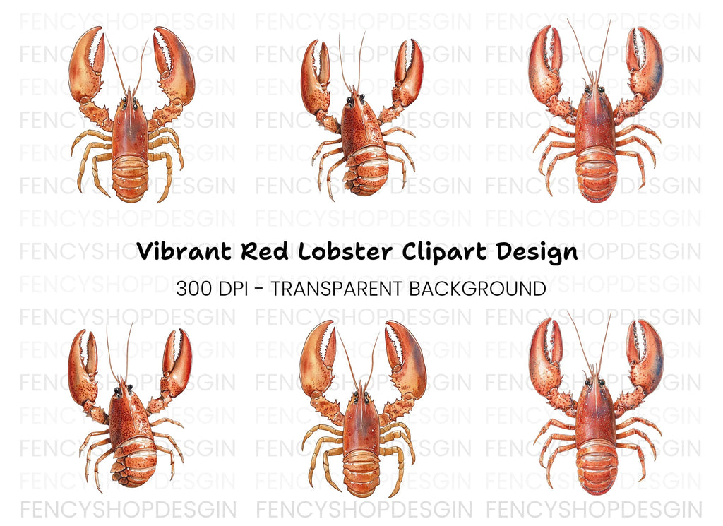 Detailed Lobster Clipart Bundle