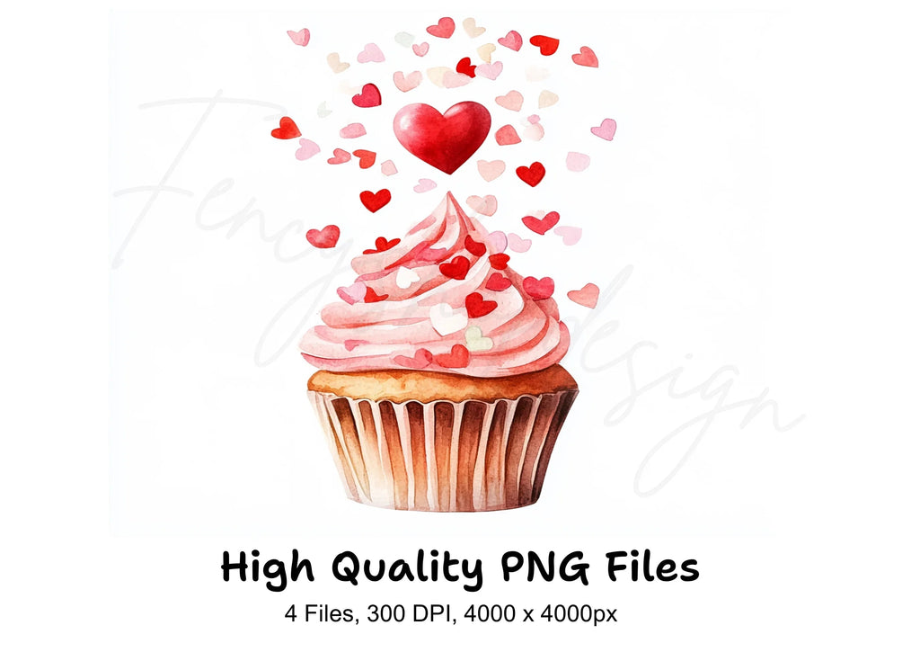 Valentine's Day Cupcake Clipart Bundle