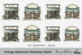 Vintage Bookshop Clipart Bundle