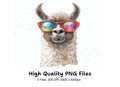 Cool Llama with Sunglasses Clipart Bundle