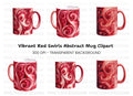 Swirling Red Abstract Clipart Bundle