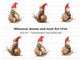 Red Hat Gnomes Riding Snails Clipart Bundle