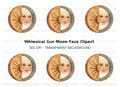 Celestial Sun Moon Face Clipart Bundle