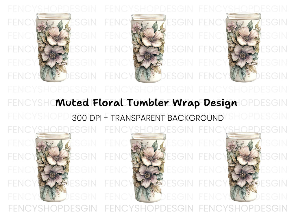Floral Tumbler Clipart Bundle