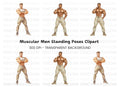 Muscular Men Bodybuilders Clipart Bundle