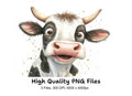 Funny Holstein Cow Faces Clipart Bundle