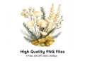 Yellow Floral Bouquet Clipart Bundle