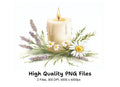 Lavender Candle Clipart Bundle